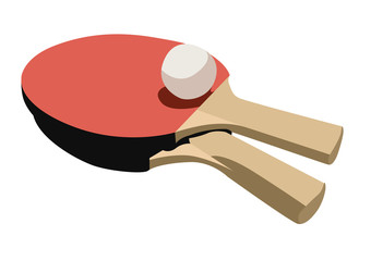 table tennis racket realistic vector illustration isolated