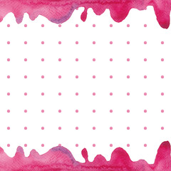 Seamless watercolor pattern of pink watercolor stains. Use for invitations, menus, birthdays