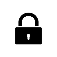Lock icon, logo isolated on white background