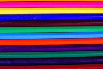 Background of many multi colored pencils