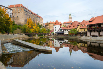 Cesky Krumlov - beautiful cityscape of Cesky Krumlov in autumn.
