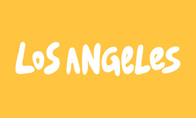 Los Angeles. Sticker for social media content. Vector hand drawn illustration design. 