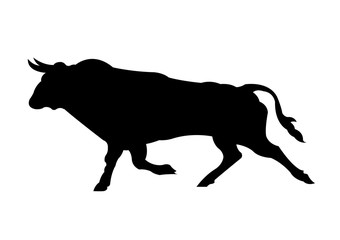 Bull silhouette vector illustration isolated