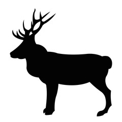 Deer silhouette vector illustration isolated