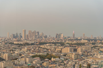 東京都世田谷区三軒茶屋から見る東京の夕景