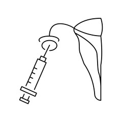 Vagina injection tube icon. Simple line, outline vector of artificial insemination icons for ui and ux, website or mobile application