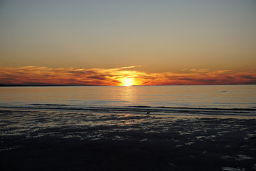 Sunset at Nantucket Beach at Cape Cod 