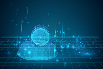 virtual 3d judge’s hammer are on the table. vector background.