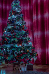 Christmas tree in the evening