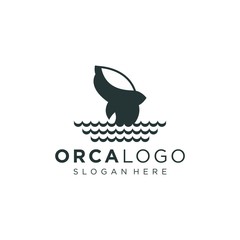whale logo, vector stock illustration with silhouette concept