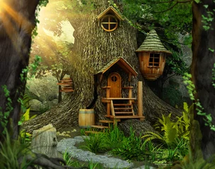  Enchanting fairy tree home inside an old white oak © ratpack223