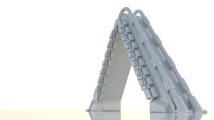 Space Gate into other world 3d rendering