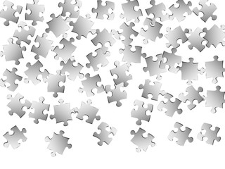 Game brainteaser jigsaw puzzle metallic silver 