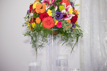 bouquet of flowers in vase, wedding decoration