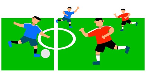 Team Work, Soccer, Football vector Illustration