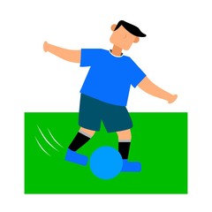 soccer player who kicks the ball, Football vector Illustration