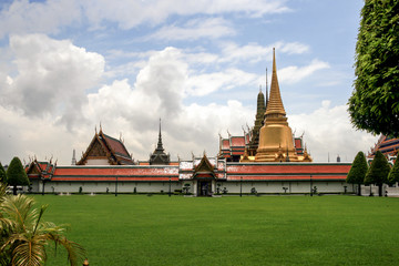 2011.05.16, Bangkok, Thailand. Elements of pavilions of the Grand Palace complex. Ancient...