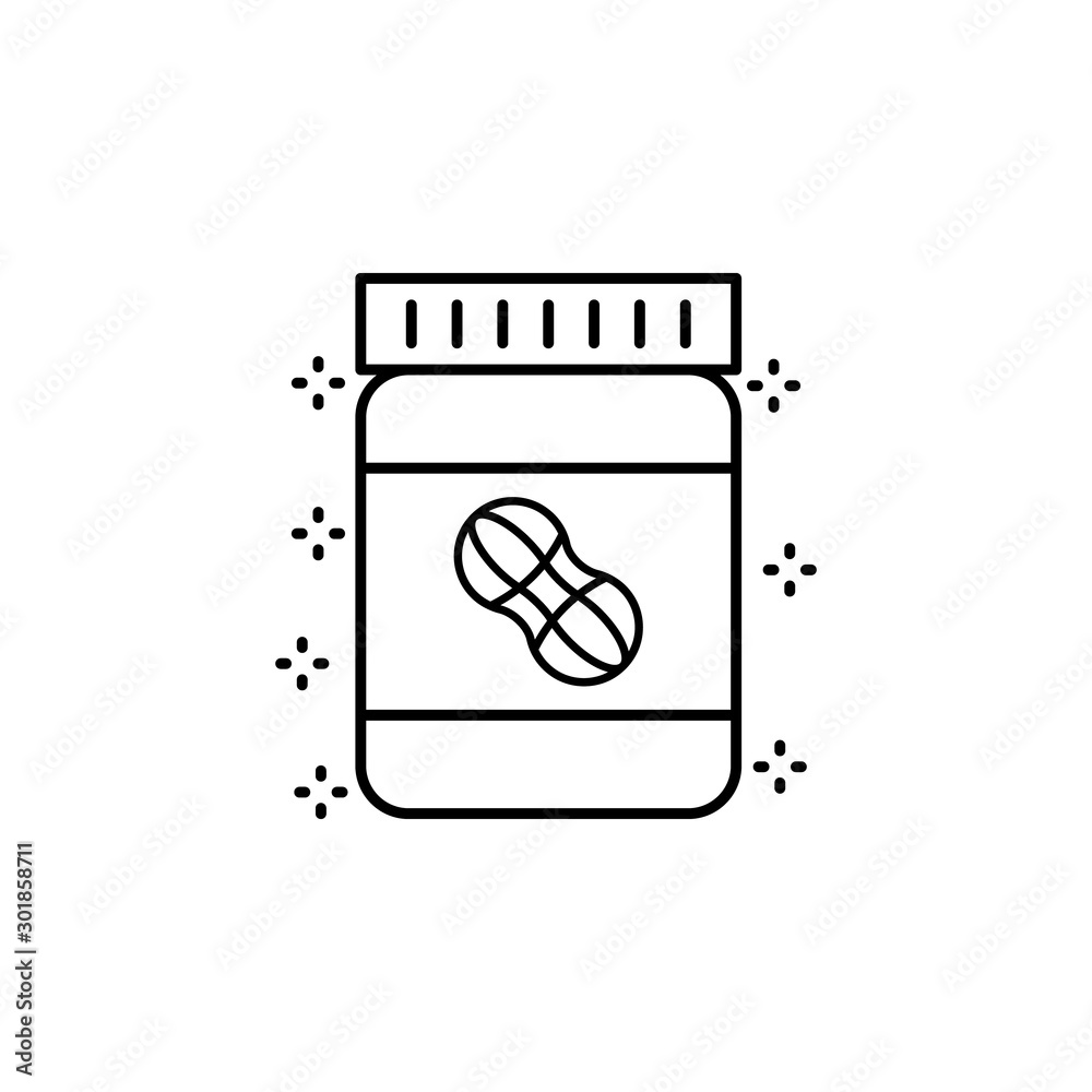 Poster label peanuts butter icon. simple line, outline vector of grocery icons for ui and ux, website or mo