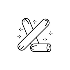 Sausages piece icon. Simple line, outline vector of grocery icons for ui and ux, website or mobile application