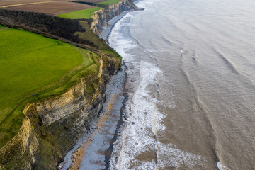 Beautiful Aerial view of Dunraven bay united kingdom
