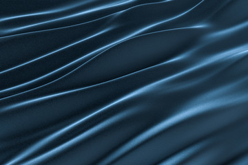 Flowing and waving blue cloth background, 3d rendering.