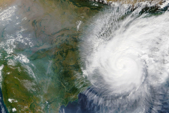 Cyclone Bulbul heading towards India and Bangladesh in November 2019 - Elements of this image furnished by NASA