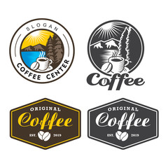Naklejka premium Coffee Logo, Coffee Cafe Logo