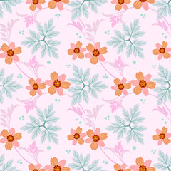 Seamless colorful flowers vector for fashion prints, wrapping, textile, paper, wallpaper.