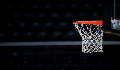 Basketball hoop isolated on black background