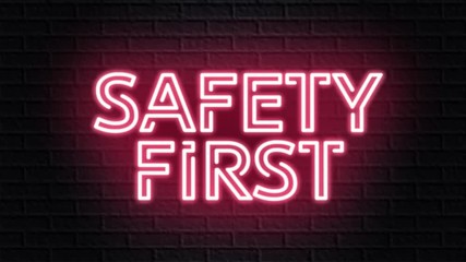 red neon video animation safety first