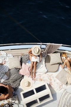 young woman on yacht