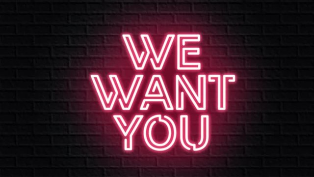 red neon video animation we want you