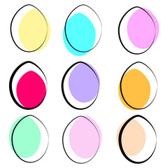 Vector illustration of a set of colorful abstract Easter eggs