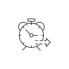 Time, alarm clock, arrow icon. Simple line, outline vector of icons for ui and ux, website or mobile application