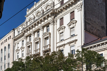 Typical street and building city of Belgrade