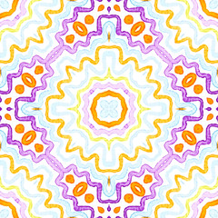 Colorful Geometric Watercolor. Dazzling Seamless P