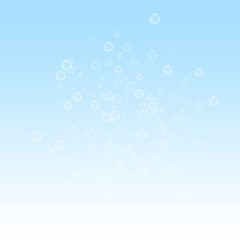 Soap bubbles Christmas background. Subtle flying s