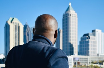 Man enjoying the view of Midtown Atlanta 