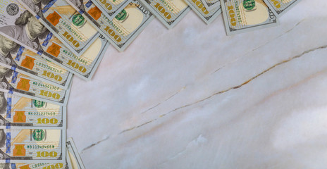 American money cashdollars in marble background
