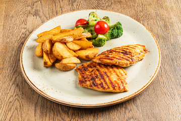 grilled chicken with roasted potatoes