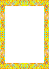 White Frame with Decorated Borders