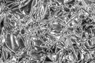 food crumpled foil as a background macro