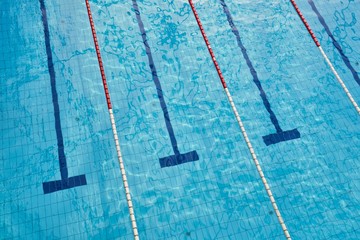 Swimming pool with empty lanes