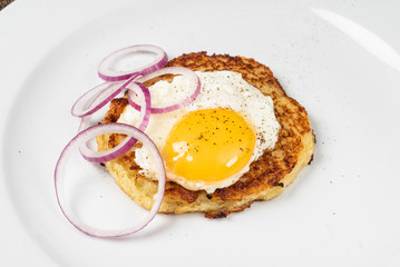 potato pancake on the white plate