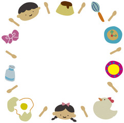 レトロ　フレーム　四角　かわいい　おやつ　雑貨　お菓子　スイーツ　男の子　女の子 タイトル変更