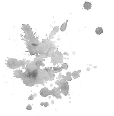 Desaturated abstract watercolor texture stain with splashes and spatters. 