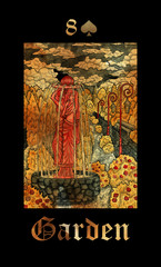 Garden. Card of Lenormand oracle deck Gothic Mysteries.