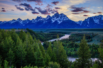 Obraz premium Grand Teton Snake River Sunset