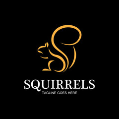 Obraz premium creative squirrel animal logo design icon symbol illustration-vector