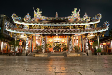 Historic Taiwanese Temple at Night - Taipei, Taiwan